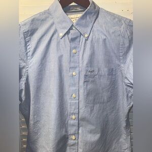 A&F blue button up shirt.